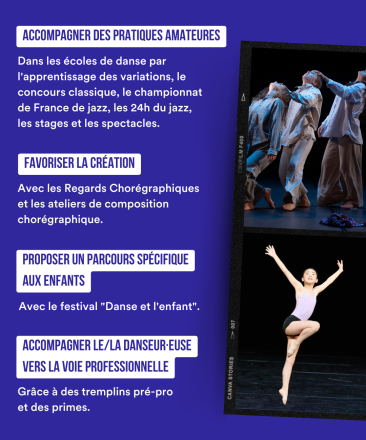 Soutenue par le Ministère de la Culture, la Fédération Française de Danse...